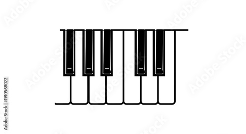 Closeup of black piano keys only.
