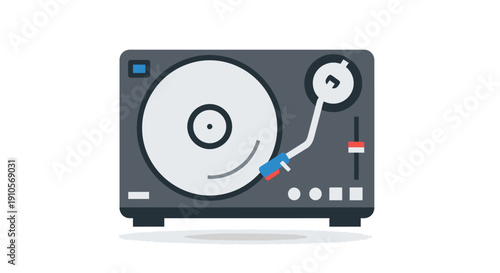 Turntable vinyl record player equipment.