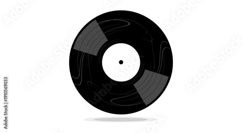 Black Vinyl Record Close Up.