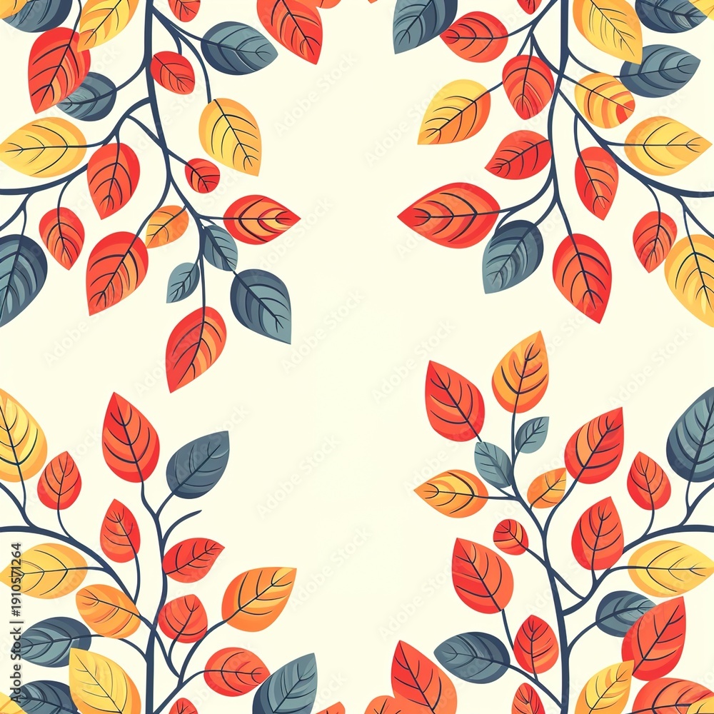 Obraz premium Autumn Leaves Repeating Pattern with Vibrant Fall Colors