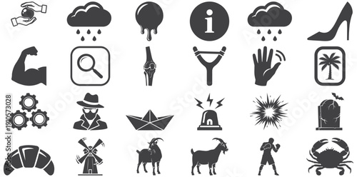 Symbolic Collection: An array of distinctive symbol representing many themes 