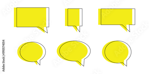 Yellow 3d shape massage box icon set on white background. Vector isolated reply icon set on white background. EPS 10. 