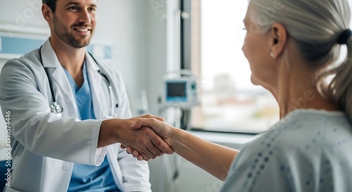 Handshake concept symbolizing agreement, greeting, partnership, trust and professional business collaboration
