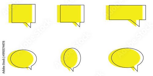 Yellow 3d shape massage box icon set on white background. Vector isolated reply icon set on white background. EPS 10. 