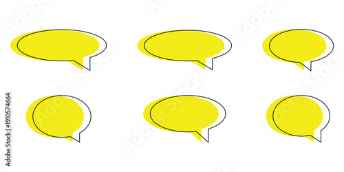 Yellow 3d shape massage box icon set on white background. Vector isolated reply icon set on white background. EPS 10. 