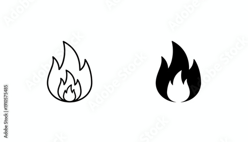 Flame Icon Vector for Fire and Heat, flame icon, fire symbol, heat icon, burning vector
