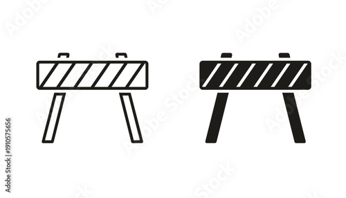 Construction Barrier Icon Vector for Roadblocks and Safety, barrier icon, roadblock symbol, construction icon, caution vector
