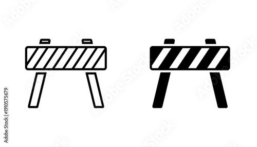 Construction Barrier Icon Vector for Roadblocks and Safety, barrier icon, roadblock symbol, construction icon, safety vector
