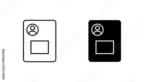 ID Card Icon Vector for User Profile and Identification, id card icon, profile symbol, identification icon, user account vector
