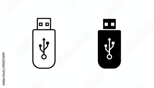 USB Flash Drive Icon Vector for Data Transfer, usb icon, flash drive symbol, memory stick icon, storage device vector
