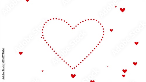 Red Heart Shape Dots Animation Background