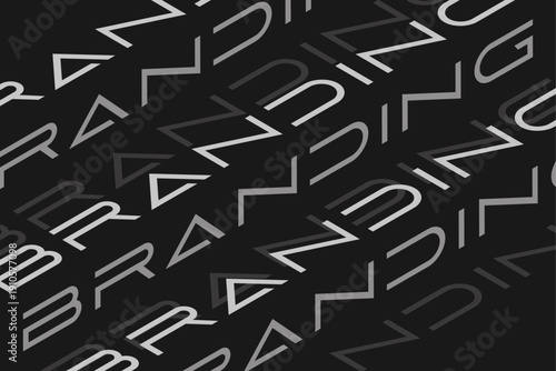 Abstract geometric branding letter pattern in black and white modern background