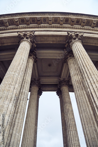 Wallpaper Mural Majestic corinthian colonnade viewed from below under overcast sky Torontodigital.ca