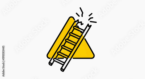 logo of a broken ladder leading upward with missing top steps symbolizing height danger