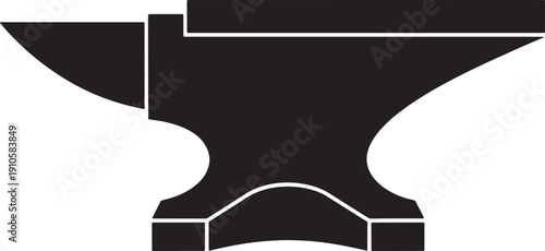 Blackanviliconwithwhiteoutlineforindustryandtools