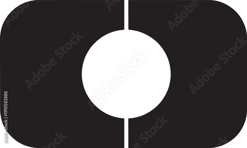 Black and white oval shape divided in two parts