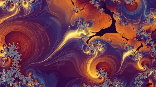 Vibrant Fractal Patterns in Motion Graphics.