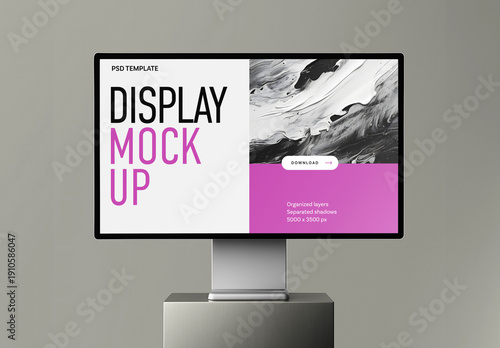 Realistic Desktop Screen Mockup for Web Design Portfolio Showcase
