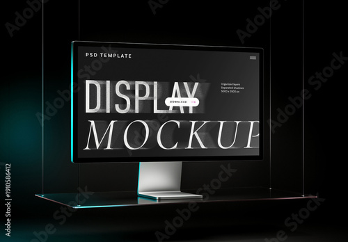 Realistic Desktop Screen Mockup for Web Design Portfolio Showcase