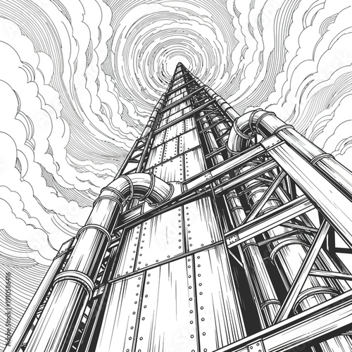 Vibrant abstract design with gold and blue swirling patterns and sparkling lights on white background