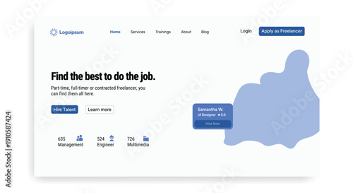 Website Interface Design: A digital interface showcases a clean, modern website with a user-friendly layout and engaging design, inviting exploration and interaction.