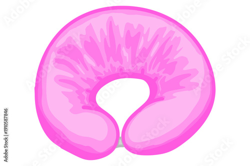 A Soft Pink neck pillow on transparent background