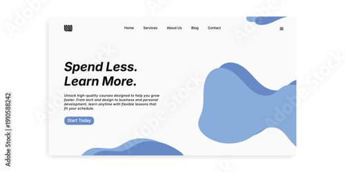 Modern Website Design: A clean, sleek website interface, perfectly capturing the essence of the modern digital landscape. Featuring simple yet eye-catching design.