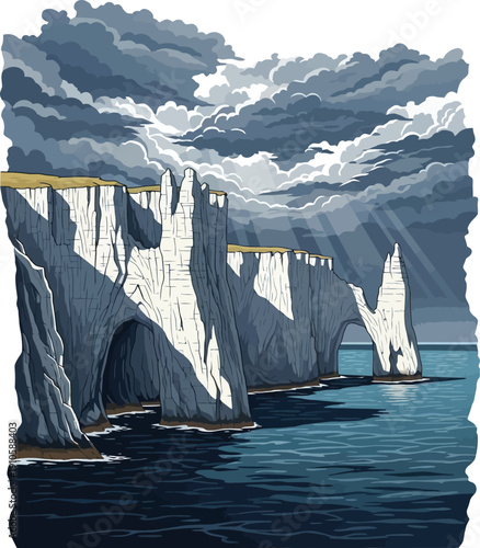 Lebaran Premium Ector illustration of a crescent moon with lanterns on white background