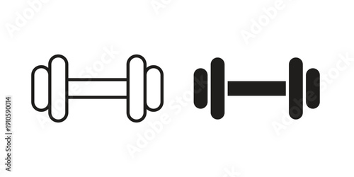 Barbell icon. simple thin line icon vector illustration pack on white