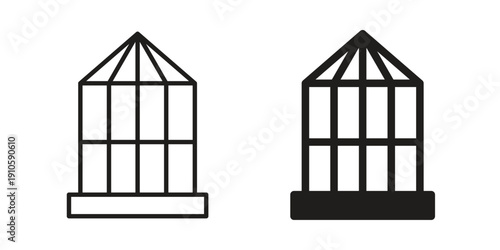 Bird cage icon. simple thin line icon vector illustration pack on white