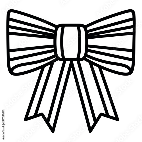 Elegant black bow icon for decoration and design