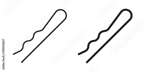 Bobby pin icon. simple thin line icon vector illustration pack on white