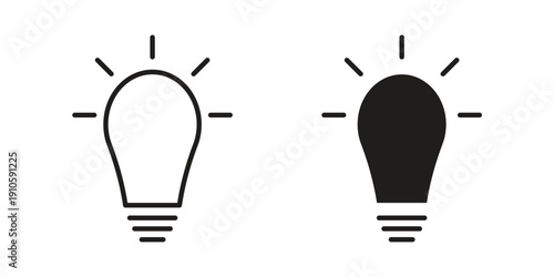 Bulb icon. simple thin line icon vector illustration pack on white