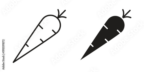 Carrot icon. simple thin line icon vector illustration pack on white