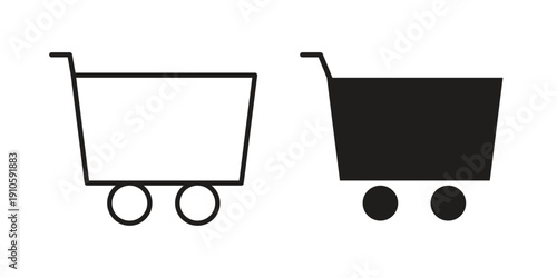 Cart icon. simple thin line icon vector illustration pack on white