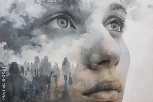 Storytelling and emotional human connection, empathy loyalty through meaningful, engaging communication and messaging in a persons mind and thoughts, stock illustration