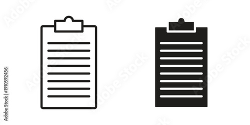 Clipboard icon. simple thin line icon vector illustration pack on white