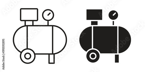 Compressor icon. simple thin line icon vector illustration pack on white