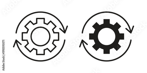 Continuous changes icon. simple thin line icon vector illustration pack on white