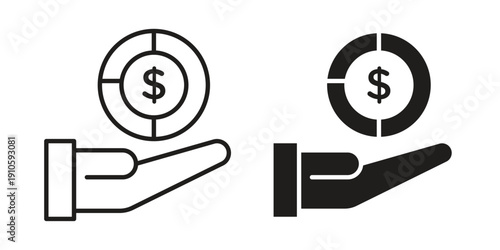 Contribution icon. simple thin line icon vector illustration pack on white