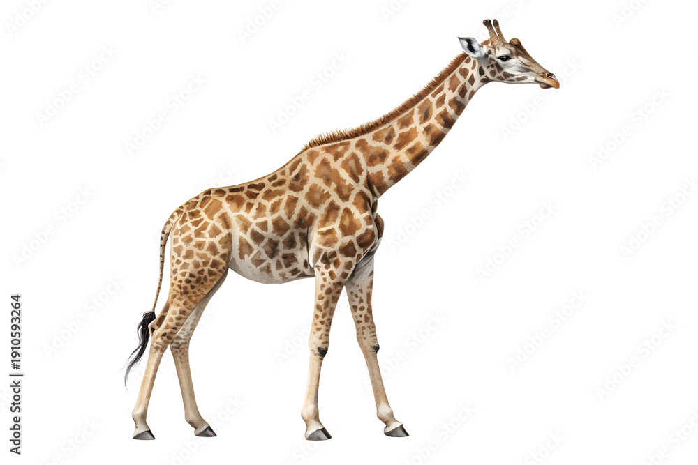 Fototapeta premium Realistic Giraffe Isolated on White Background