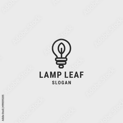 Lamp leaf logo template vector illustration design