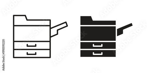 Copy Machine icon. simple thin line icon vector illustration pack on white