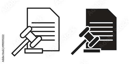 Court decision icon. simple thin line icon vector illustration pack on white