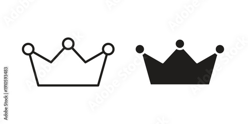Crown icon. simple thin line icon vector illustration pack on white