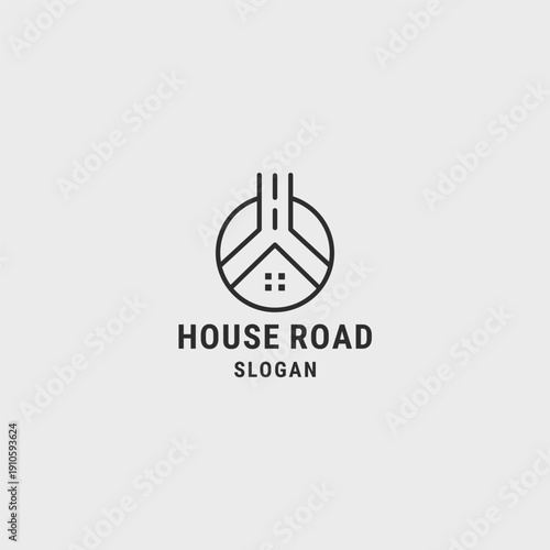 House road logo template vector illustration design