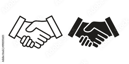 Deal icon. simple thin line icon vector illustration pack on white