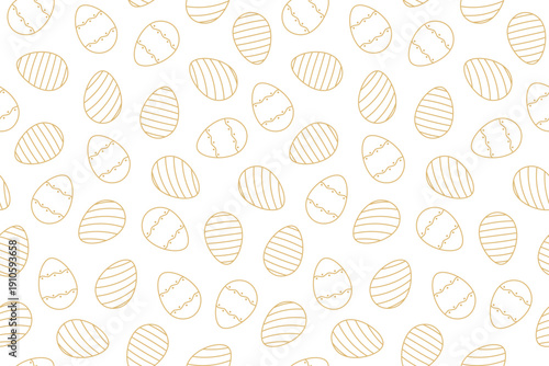 Seamless golden Easter Egg Pattern Vector