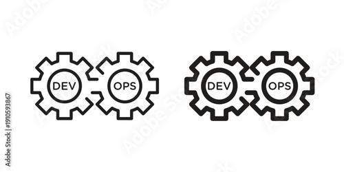 Dev ops icon. simple thin line icon vector illustration pack on white