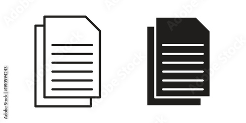 Documents icon. simple thin line icon vector illustration pack on white